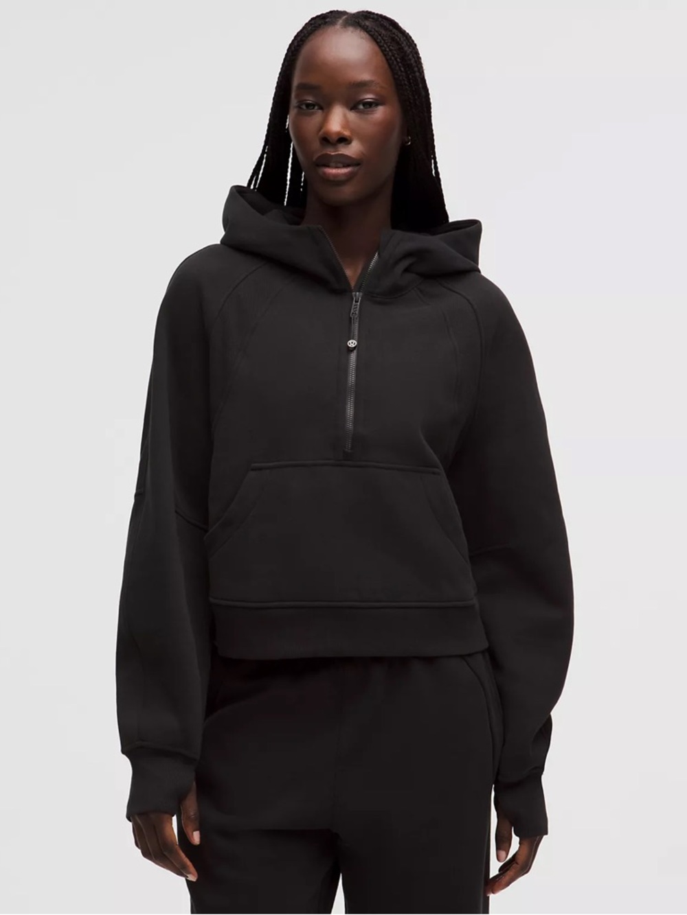 Lululemon Scuba Half Zip Hoodie Black XS/S Oversized Funnel Neck